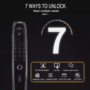 What are the main features of the Smart Door Lock 3D? How does the Smart Door Lock 3D enhance security compared to traditional locks? What types of authentication methods does the Smart Door Lock 3D support? Can the Smart Door Lock 3D be integrated with other smart home devices and systems? What is the installation process for the Smart Door Lock 3D, and is it suitable for all door types? How does the Smart Door Lock 3D manage multiple users and access permissions? What are the battery life and power options for the Smart Door Lock 3D? How does the Smart Door Lock 3D handle emergency situations, such as power outages or forgotten passwords? Are there any smartphone apps or web interfaces available for controlling and monitoring the Smart Door Lock 3D? What are the common troubleshooting steps for issues encountered with the Smart Door Lock 3D?